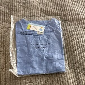 PRISM Medical V-Neck Scrub Top in Blue